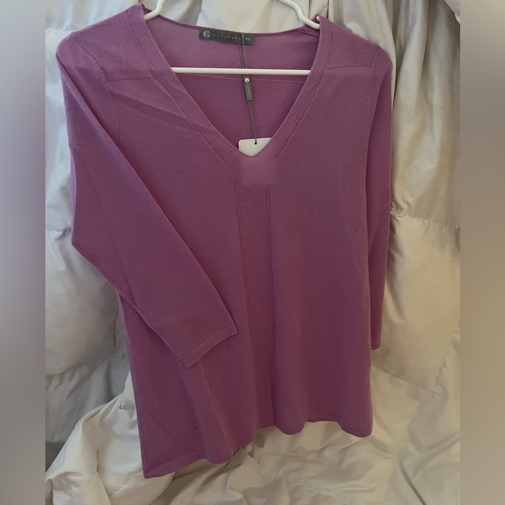 InCashmere Pink quarter sleeve sweater Size XS